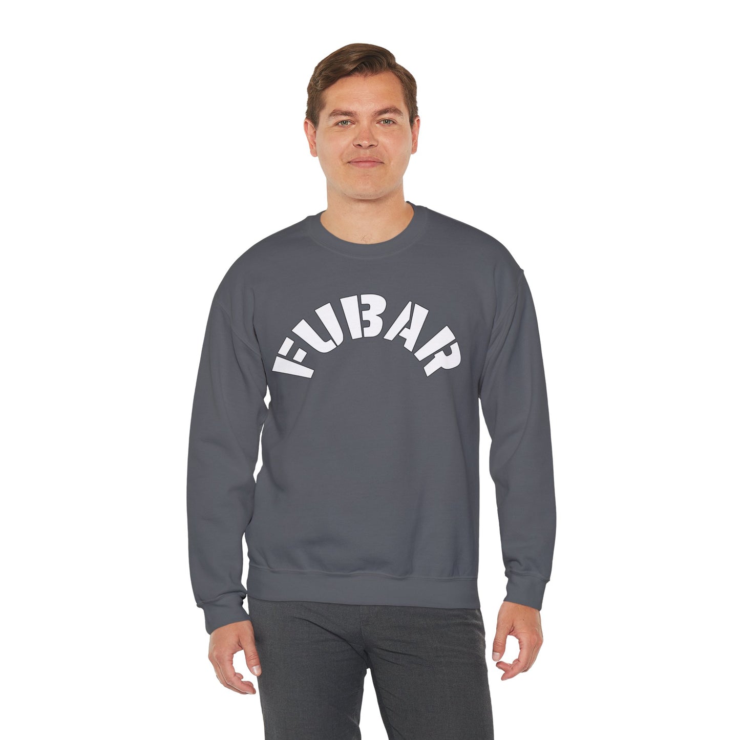 FUBAR — White Text — Unisex, Heavy Relaxed Fit Sweatshirt