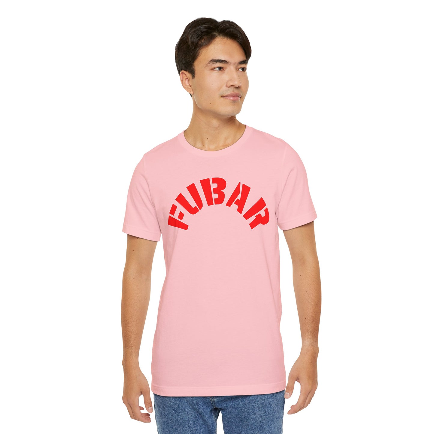 FUBAR — T-Shirt —- Unisex Retail Fit — Red Text