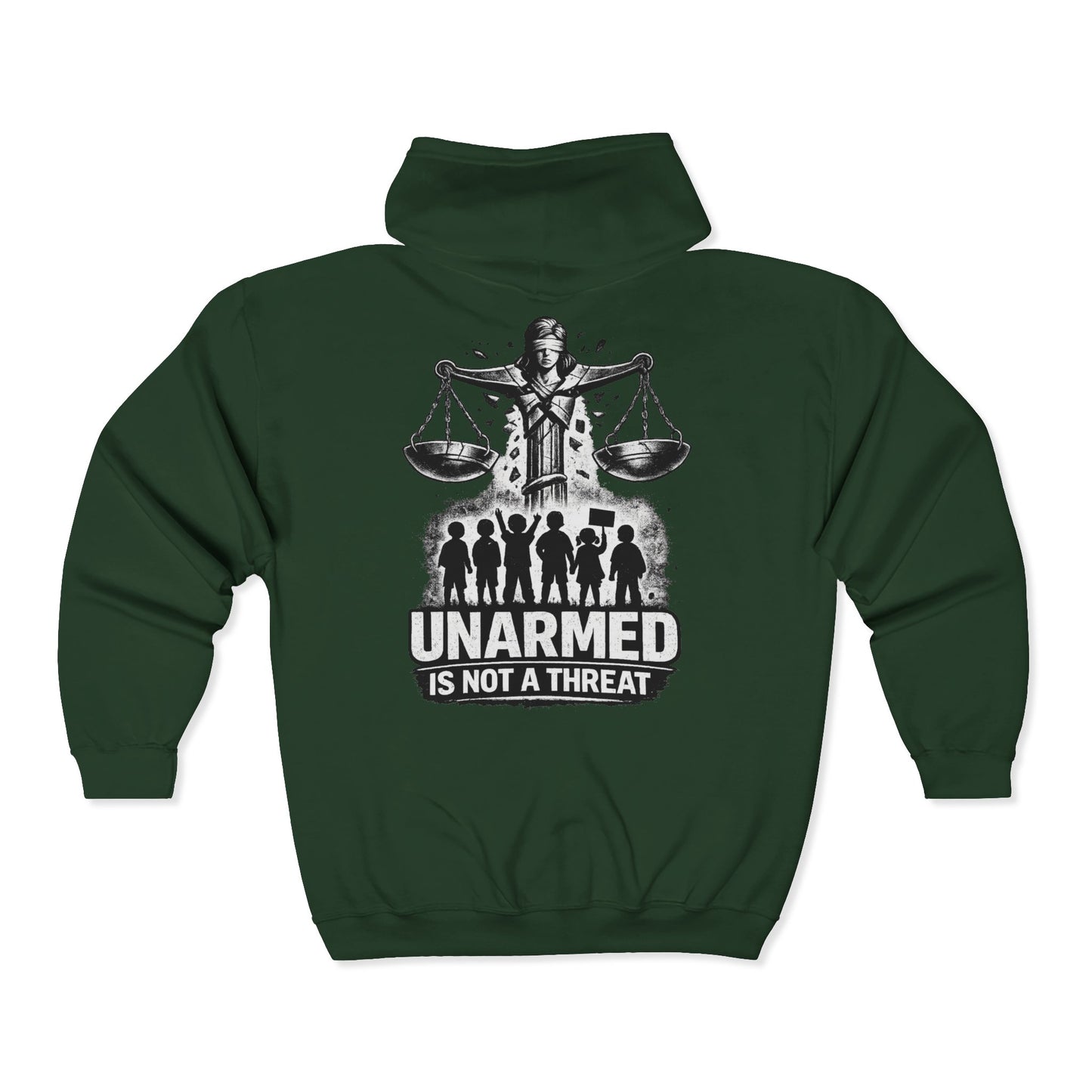 SHATTERED SCALES — Full-Zip Hoodie — White Graphic — Unisex, Heavy Classic Fit