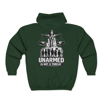 SHATTERED SCALES — Full-Zip Hoodie — White Graphic — Unisex, Heavy Classic Fit