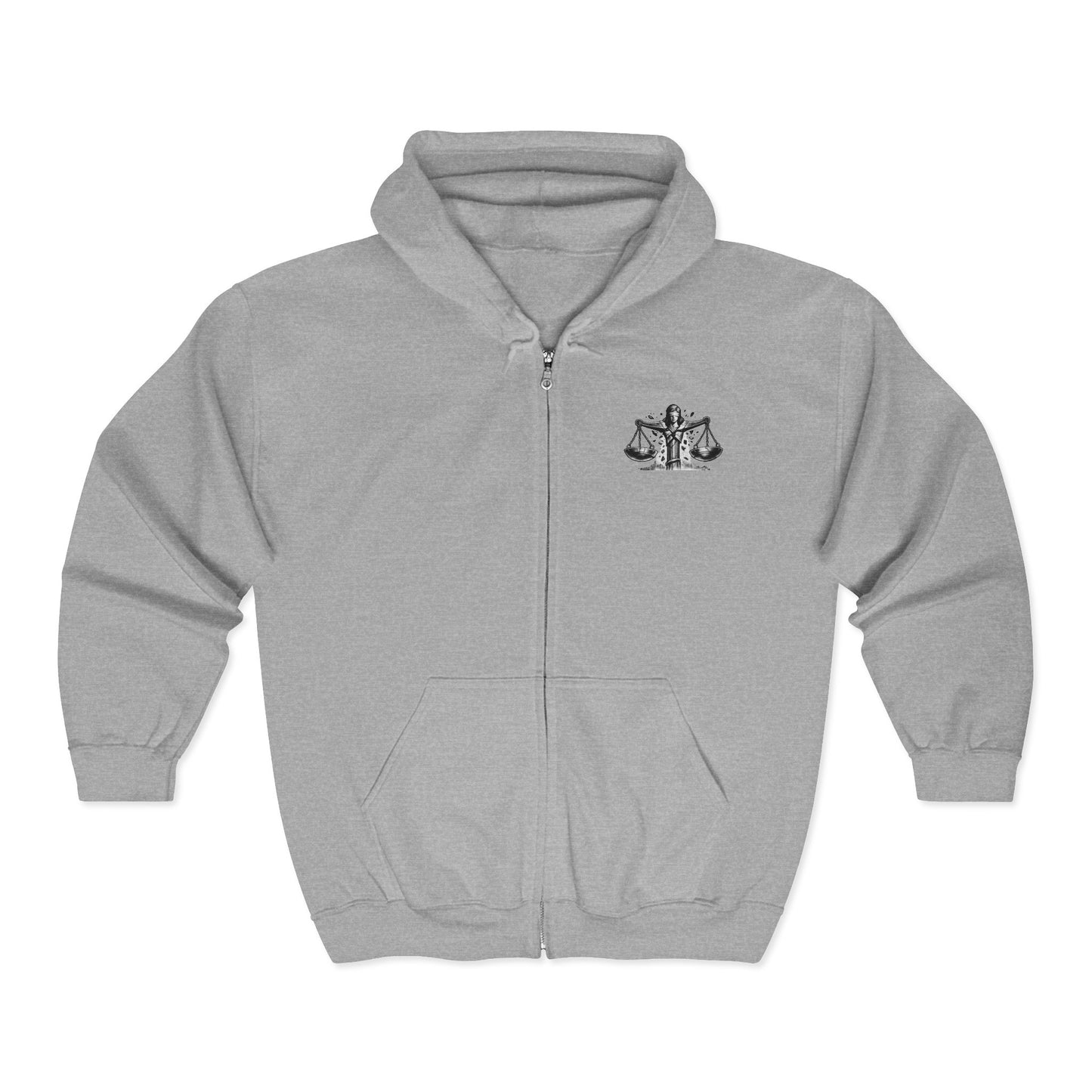 SHATTERED SCALES — Full-Zip Hoodie — White Graphic — Unisex, Heavy Classic Fit