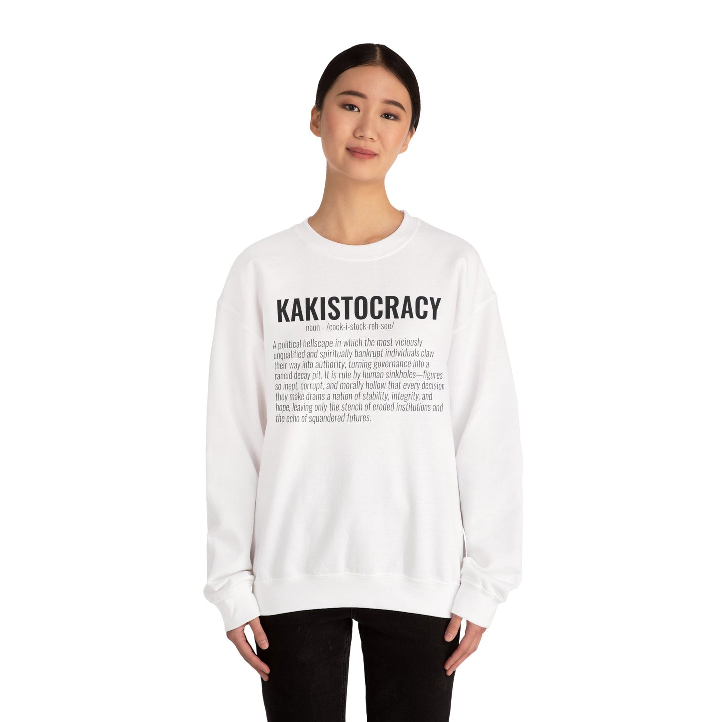 Kakistocracy #4 — Black Text — Unisex, Heavy Relaxed Fit Sweatshirt