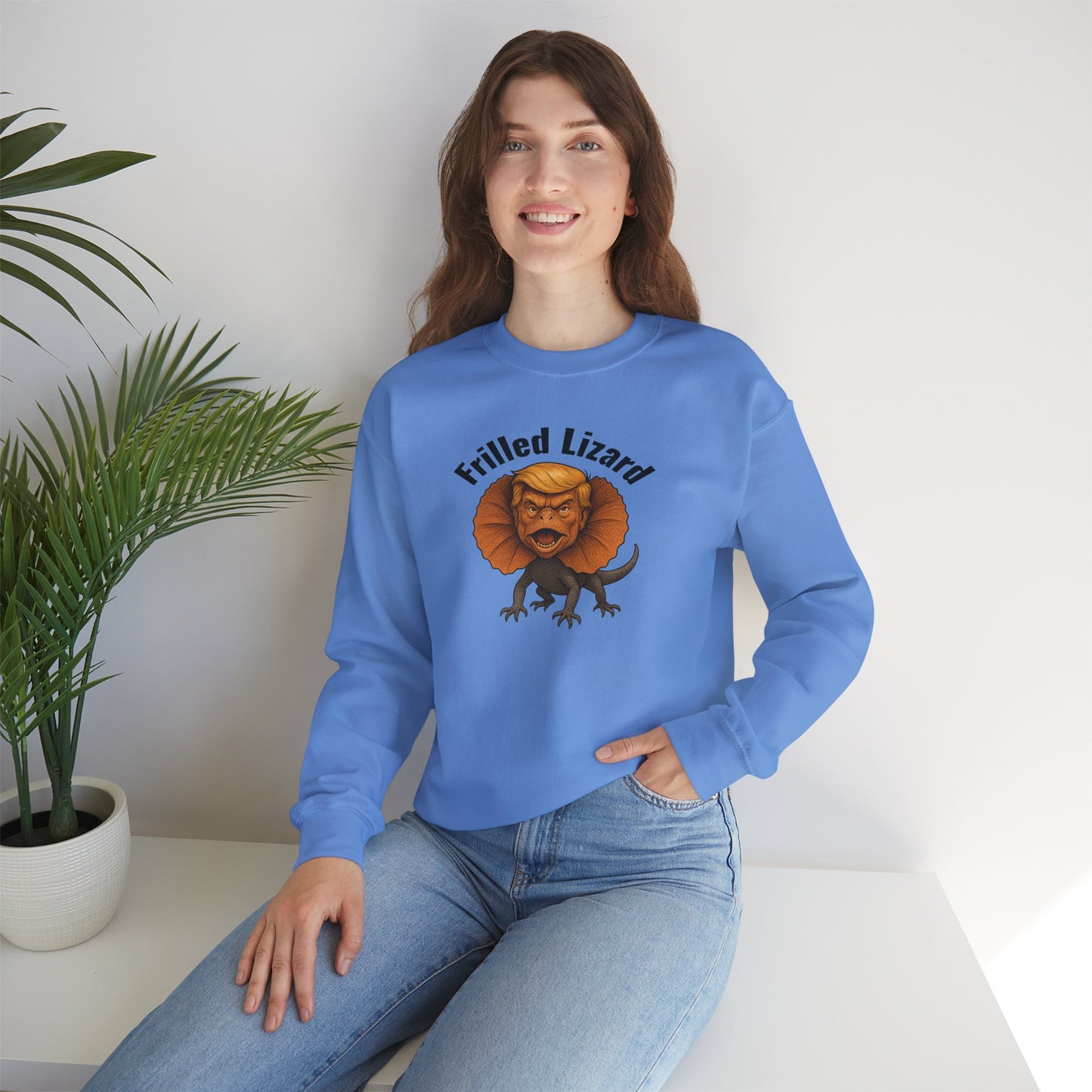 FRILLED LIZARD — Black Text — Unisex, Heavy Relaxed Fit Sweatshirt