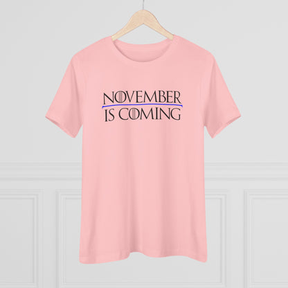 "November Is Coming" - Women's Relaxed Fit - Black Text
