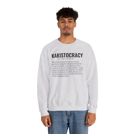 Kakistocracy #4 — Black Text — Unisex, Heavy Relaxed Fit Sweatshirt