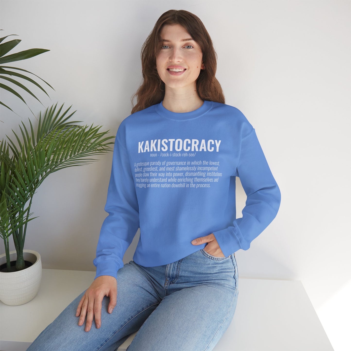 Kakistocracy #2  — White Text — Unisex, Heavy Relaxed Fit Sweatshirt