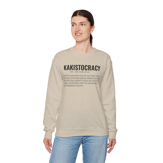 Kakistocracy #1  — Black Text — Unisex, Heavy Relaxed Fit Sweatshirt