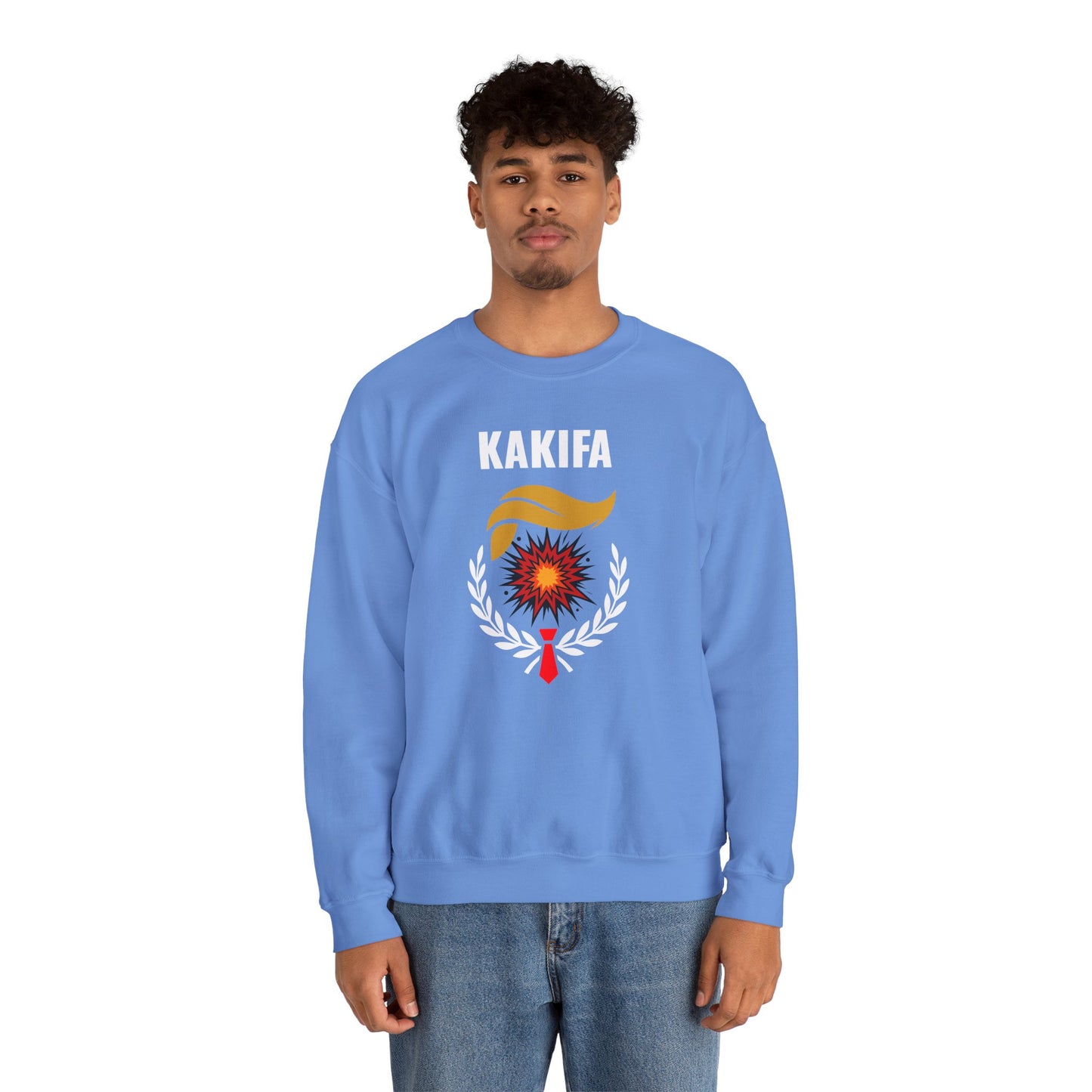 KAKIFA #1  — White Text — Unisex, Heavy Relaxed Fit Sweatshirt