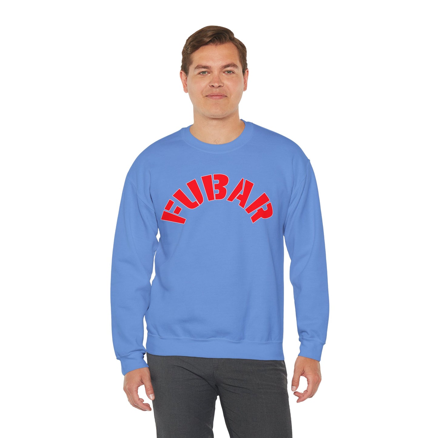 FUBAR  — Red Text — Unisex, Heavy Relaxed Fit Sweatshirt