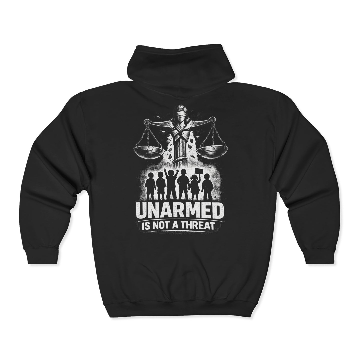 SHATTERED SCALES — Full-Zip Hoodie — White Graphic — Unisex, Heavy Classic Fit