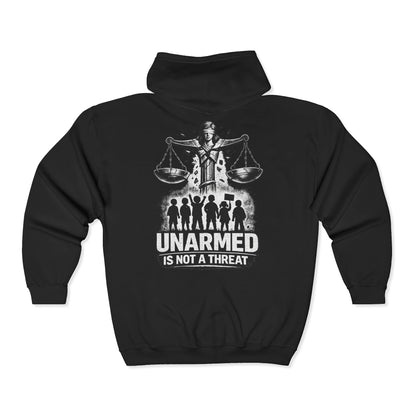 SHATTERED SCALES — Full-Zip Hoodie — White Graphic — Unisex, Heavy Classic Fit
