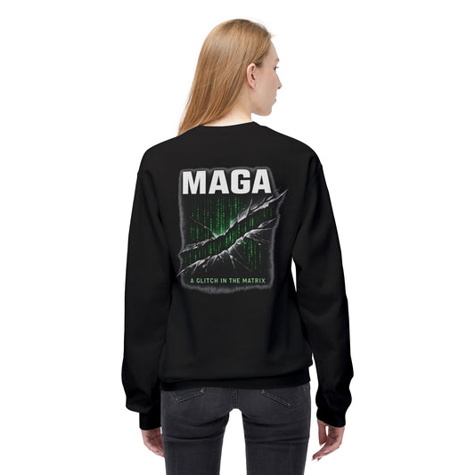 MAGA — A Glitch in the Matrix  — Front & Back Graphic — Unisex, Mid-weight Classic Fit
