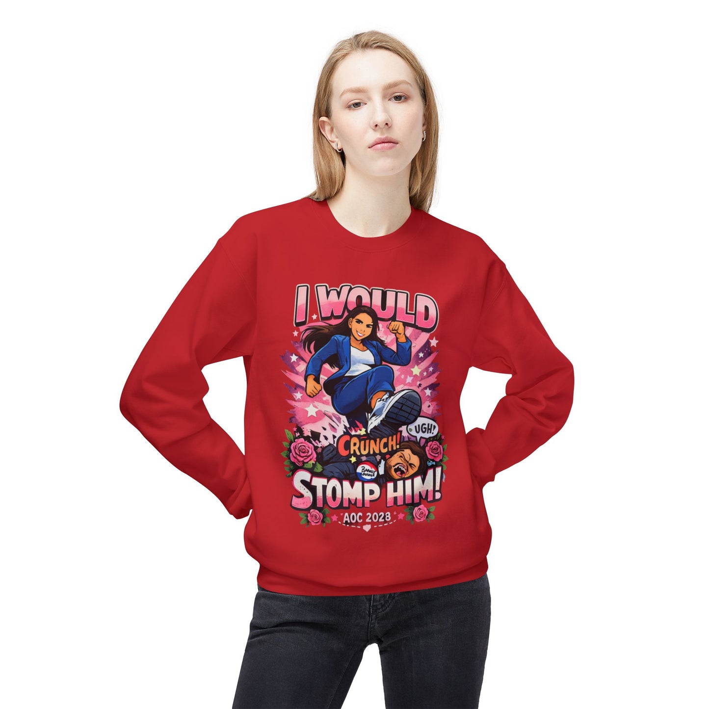 I WOULD STOMP HIM! — Soft Unisex Mid-weight Sweatshirt — Regular Fit