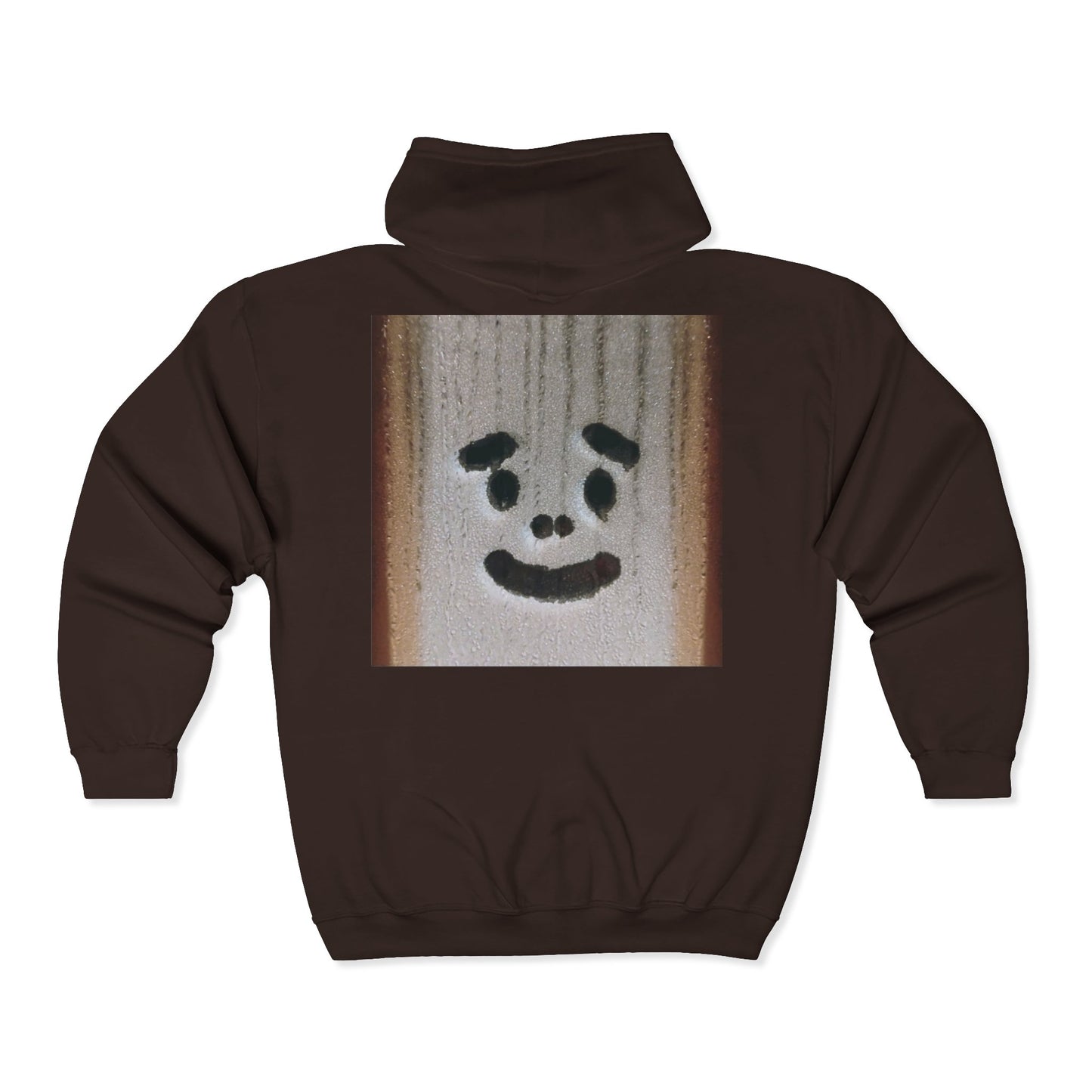 SAD SMILEY ICE FACE  — Full-Zip Hoodie — Unisex, Heavy Classic Fit