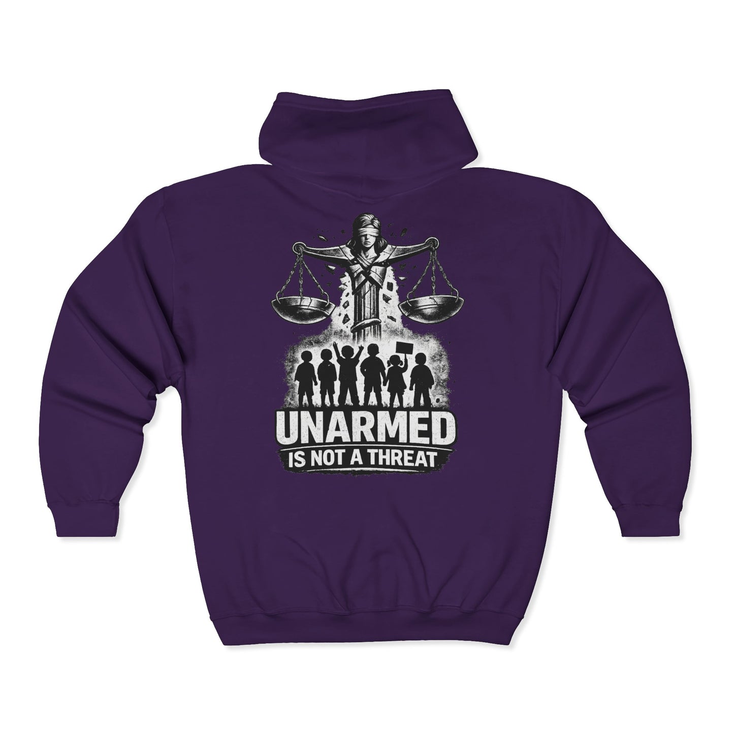 SHATTERED SCALES — Full-Zip Hoodie — White Graphic — Unisex, Heavy Classic Fit