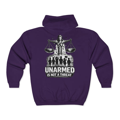 SHATTERED SCALES — Full-Zip Hoodie — White Graphic — Unisex, Heavy Classic Fit
