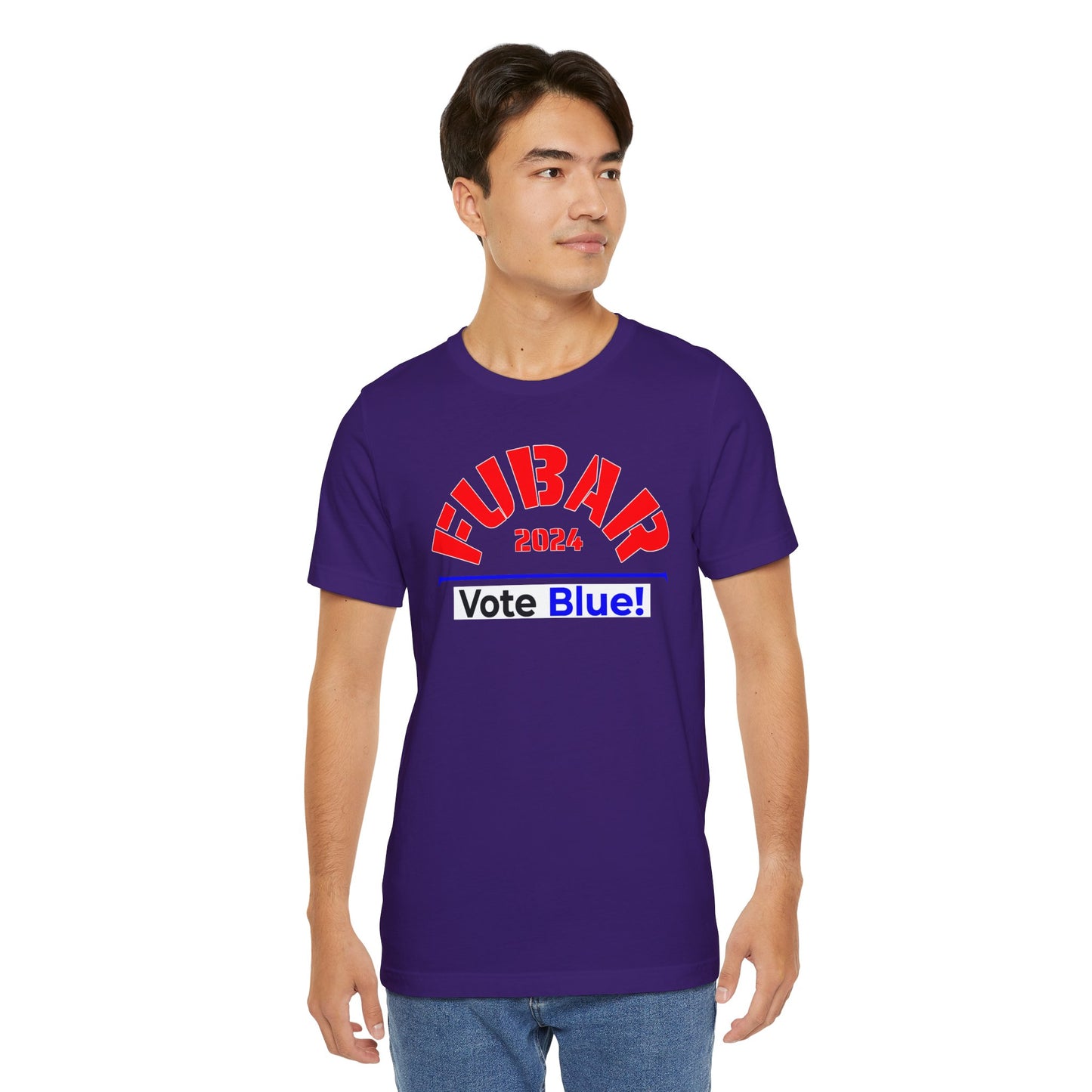"Fubar 2024 - Vote Blue" - Unisex Retail Fit - Red Text on Dark Colors