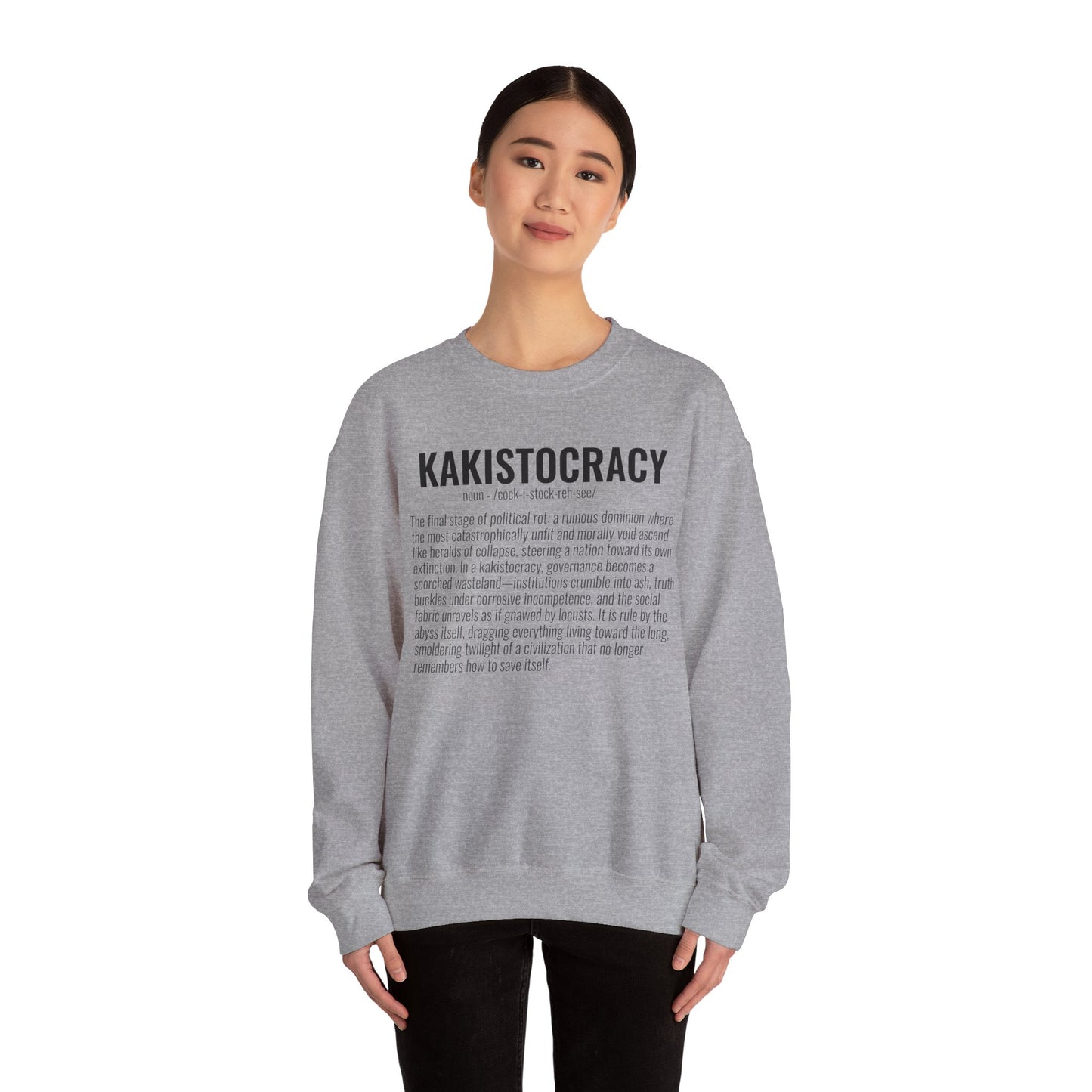 Kakistocracy #5 — Black Text — Unisex, Heavy Relaxed Fit Sweatshirt