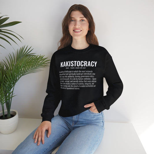 Kakistocracy #4  — White Text — Unisex, Heavy Relaxed Fit Sweatshirt
