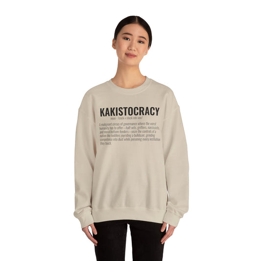 Kakistocracy #3  — Black Text — Unisex, Heavy Relaxed Fit Sweatshirt