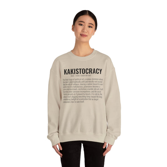 Kakistocracy #5 — Black Text — Unisex, Heavy Relaxed Fit Sweatshirt