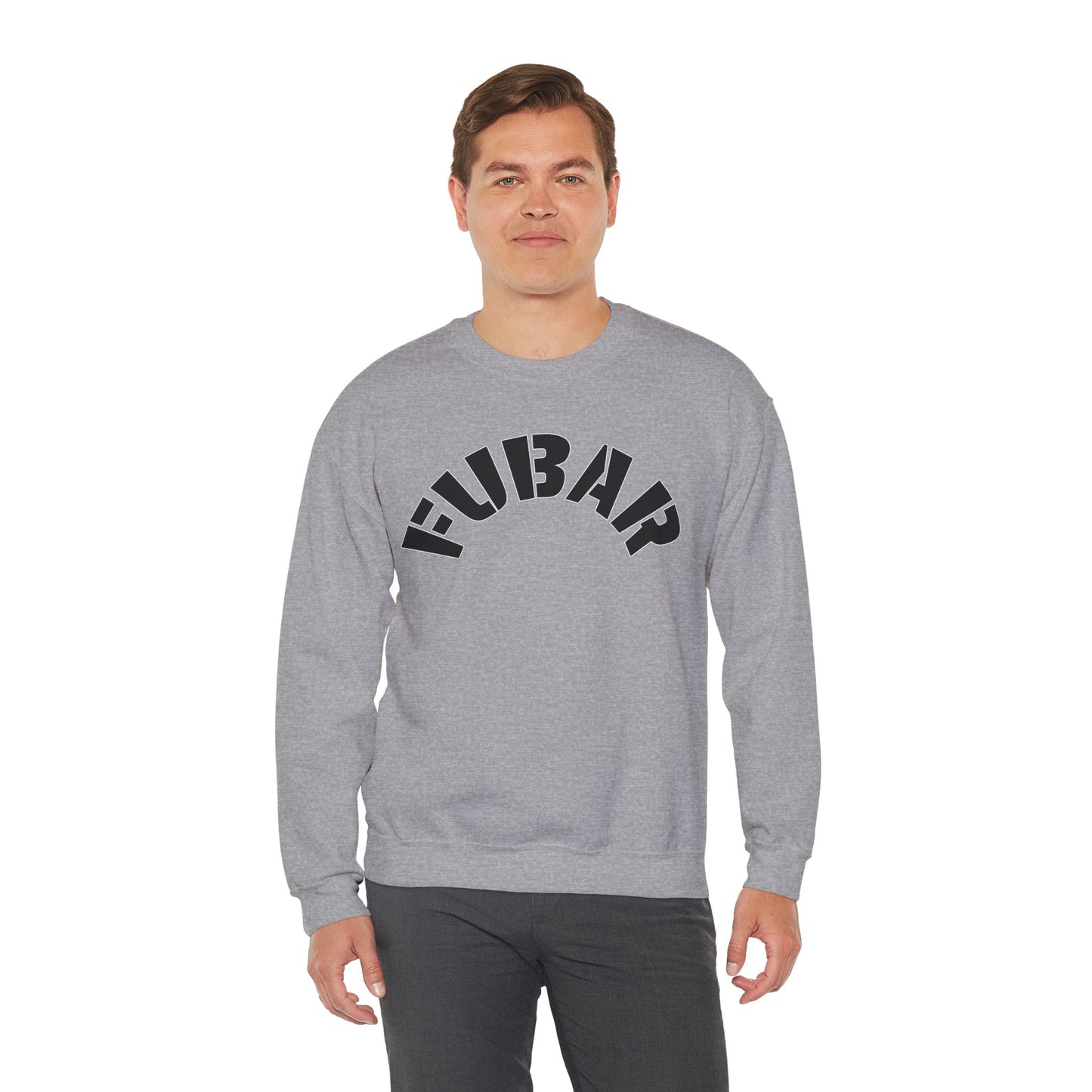 FUBAR — Black Text — Unisex, Heavy Relaxed Fit Sweatshirt