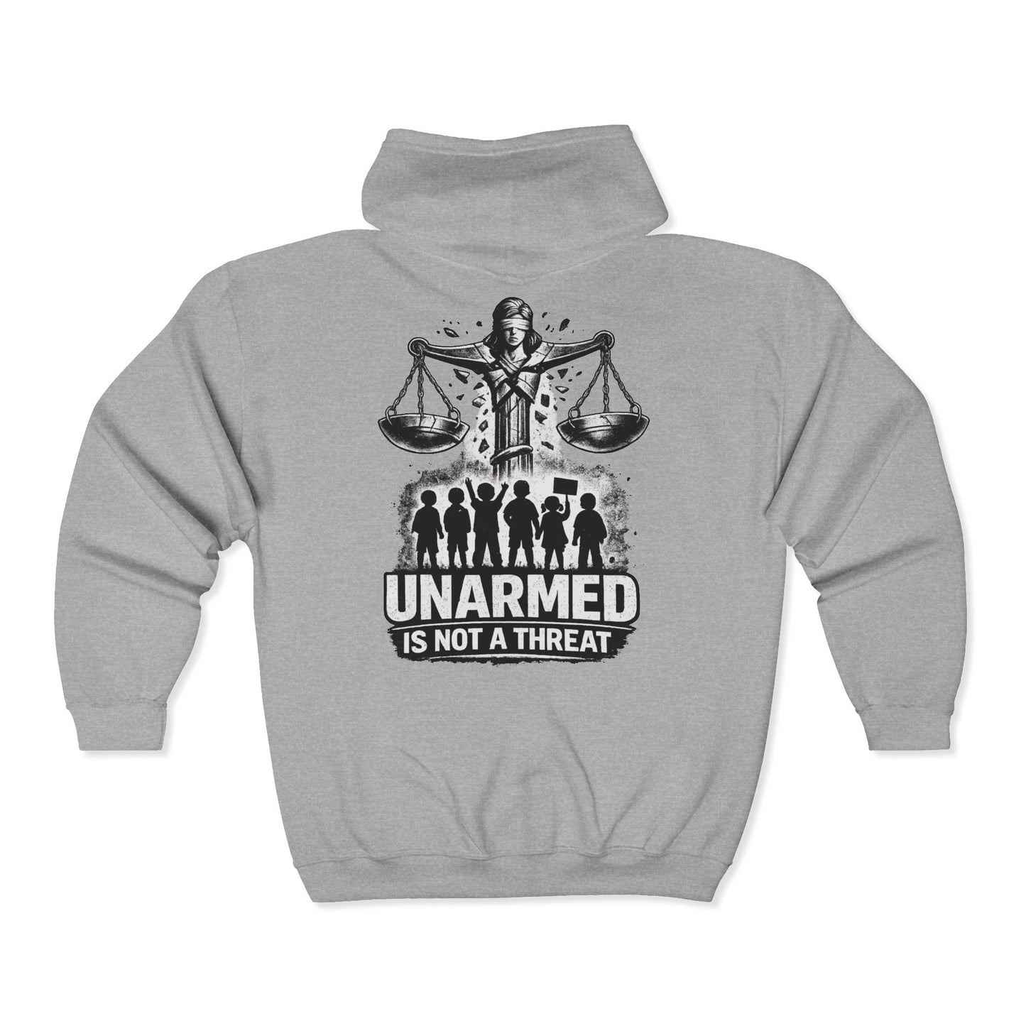 SHATTERED SCALES — Full-Zip Hoodie — White Graphic — Unisex, Heavy Classic Fit