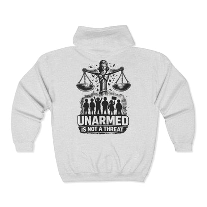SHATTERED SCALES — Full-Zip Hoodie — White Graphic — Unisex, Heavy Classic Fit