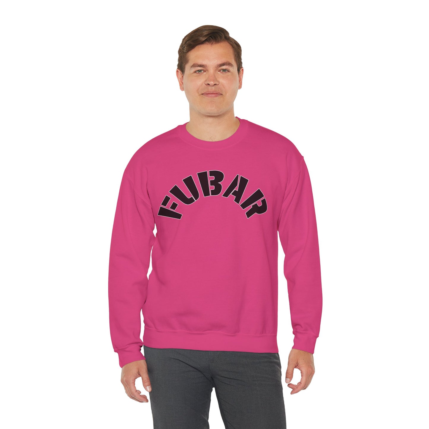 FUBAR — Black Text — Unisex, Heavy Relaxed Fit Sweatshirt