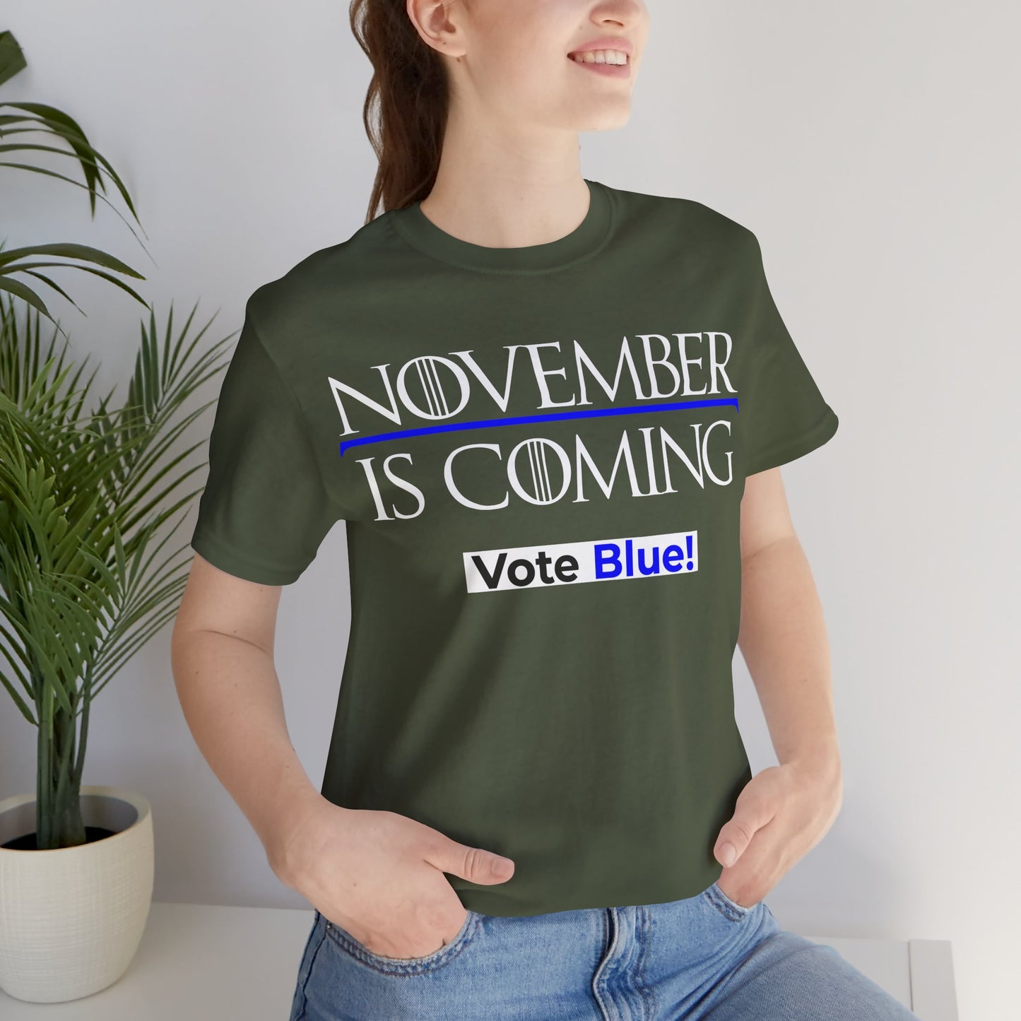 November Is Coming - VOTE BLUE! — Unisex Classic Retail Fit — White Text
