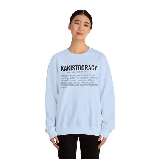 Kakistocracy #3  — Black Text — Unisex, Heavy Relaxed Fit Sweatshirt