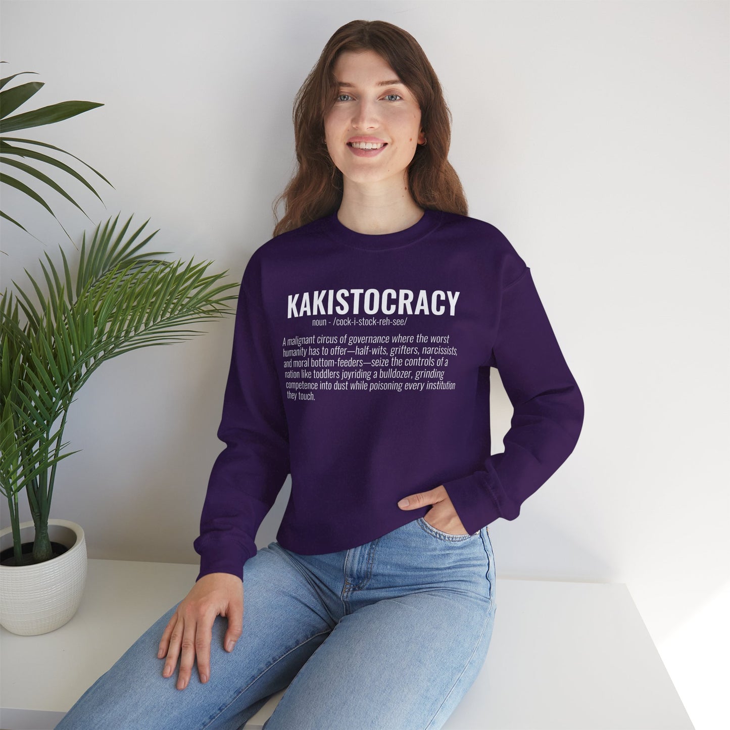 Kakistocracy #3  — White Text — Unisex, Heavy Relaxed Fit Sweatshirt