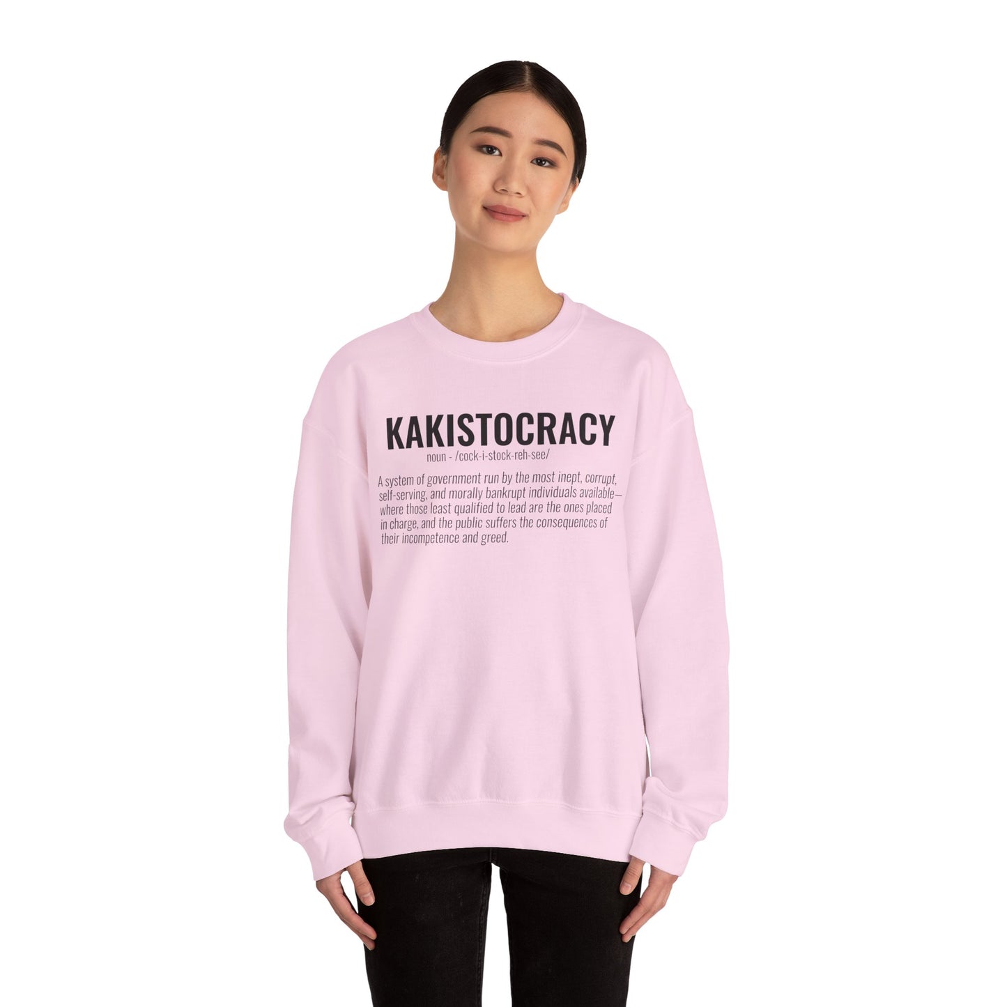 Kakistocracy #1  — Black Text — Unisex, Heavy Relaxed Fit Sweatshirt