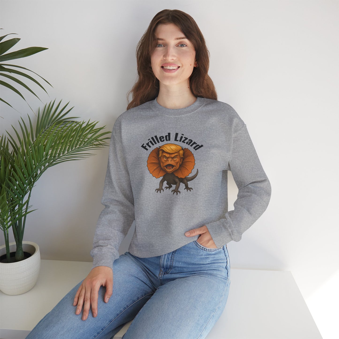 FRILLED LIZARD — Black Text — Unisex, Heavy Relaxed Fit Sweatshirt
