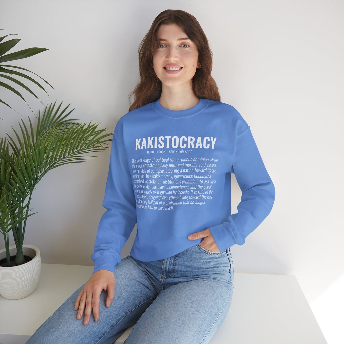 Kakistocracy #5  — White Text — Unisex, Heavy Relaxed Fit Sweatshirt