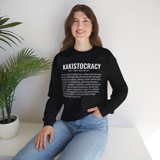 Kakistocracy #5  — White Text — Unisex, Heavy Relaxed Fit Sweatshirt