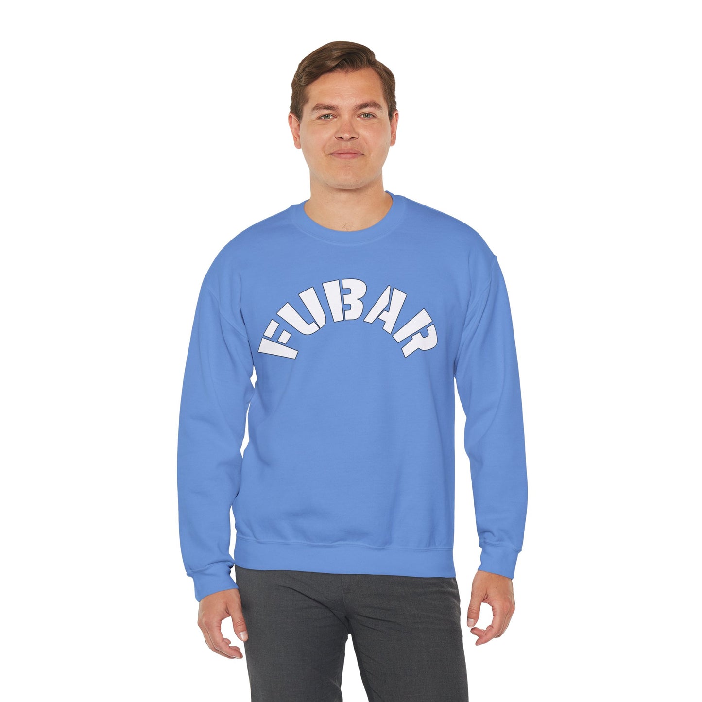 FUBAR  — White Text — Unisex, Heavy Relaxed Fit Sweatshirt