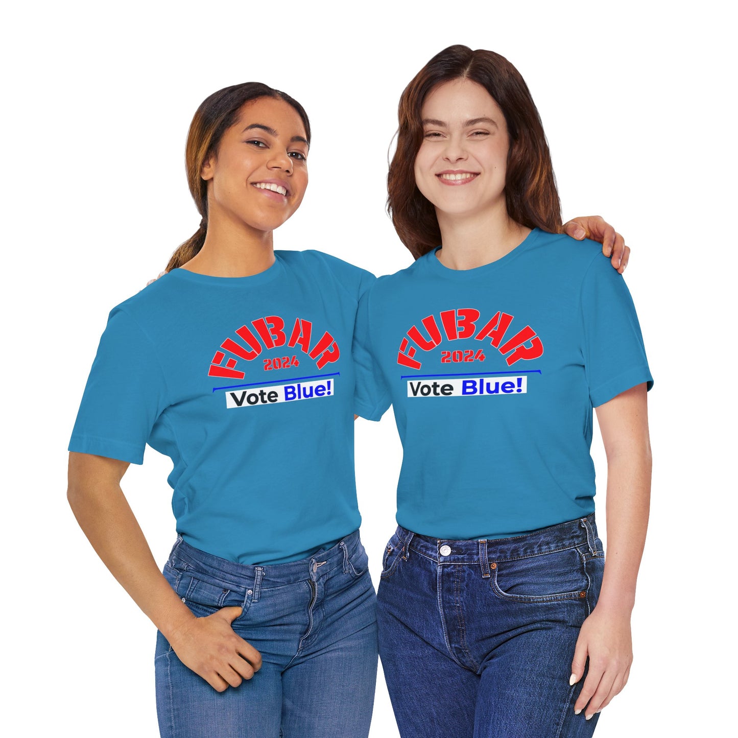 "Fubar 2024 - Vote Blue" - Unisex Retail Fit - Red Text on Dark Colors