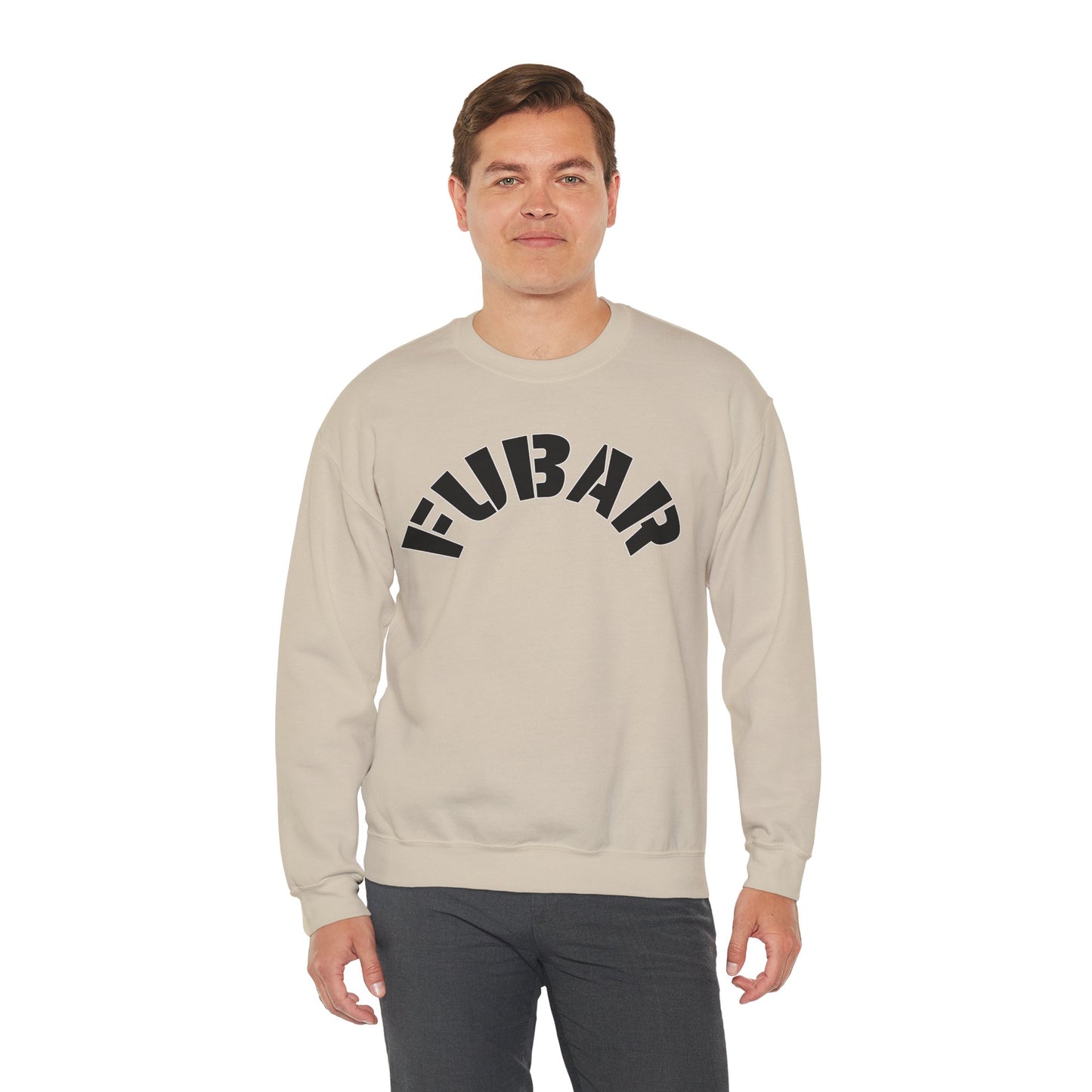 FUBAR — Black Text — Unisex, Heavy Relaxed Fit Sweatshirt