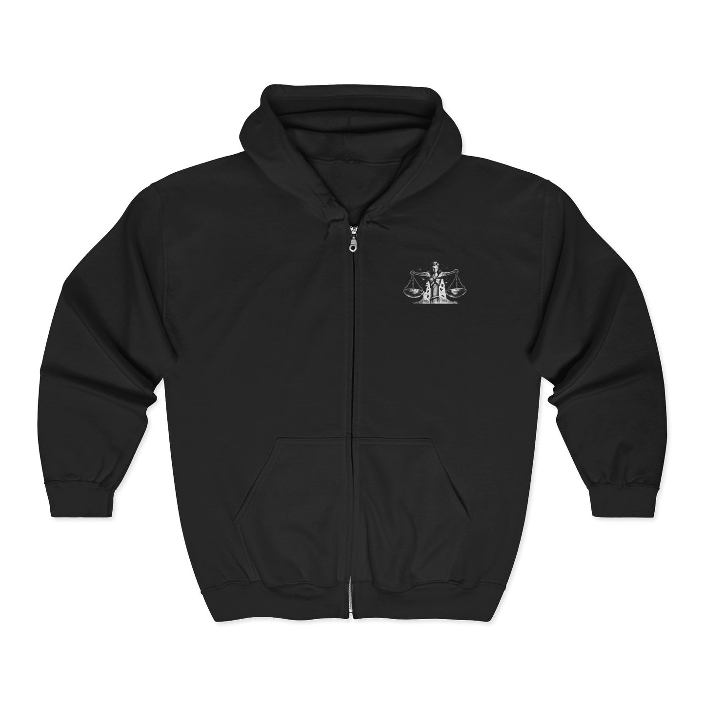 SHATTERED SCALES — Full-Zip Hoodie — White Graphic — Unisex, Heavy Classic Fit