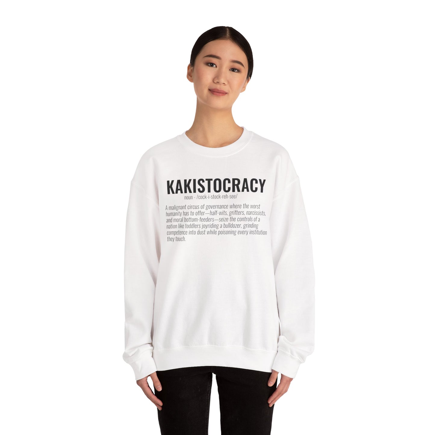 Kakistocracy #3  — Black Text — Unisex, Heavy Relaxed Fit Sweatshirt