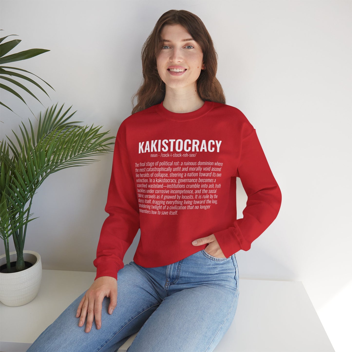 Kakistocracy #5  — White Text — Unisex, Heavy Relaxed Fit Sweatshirt