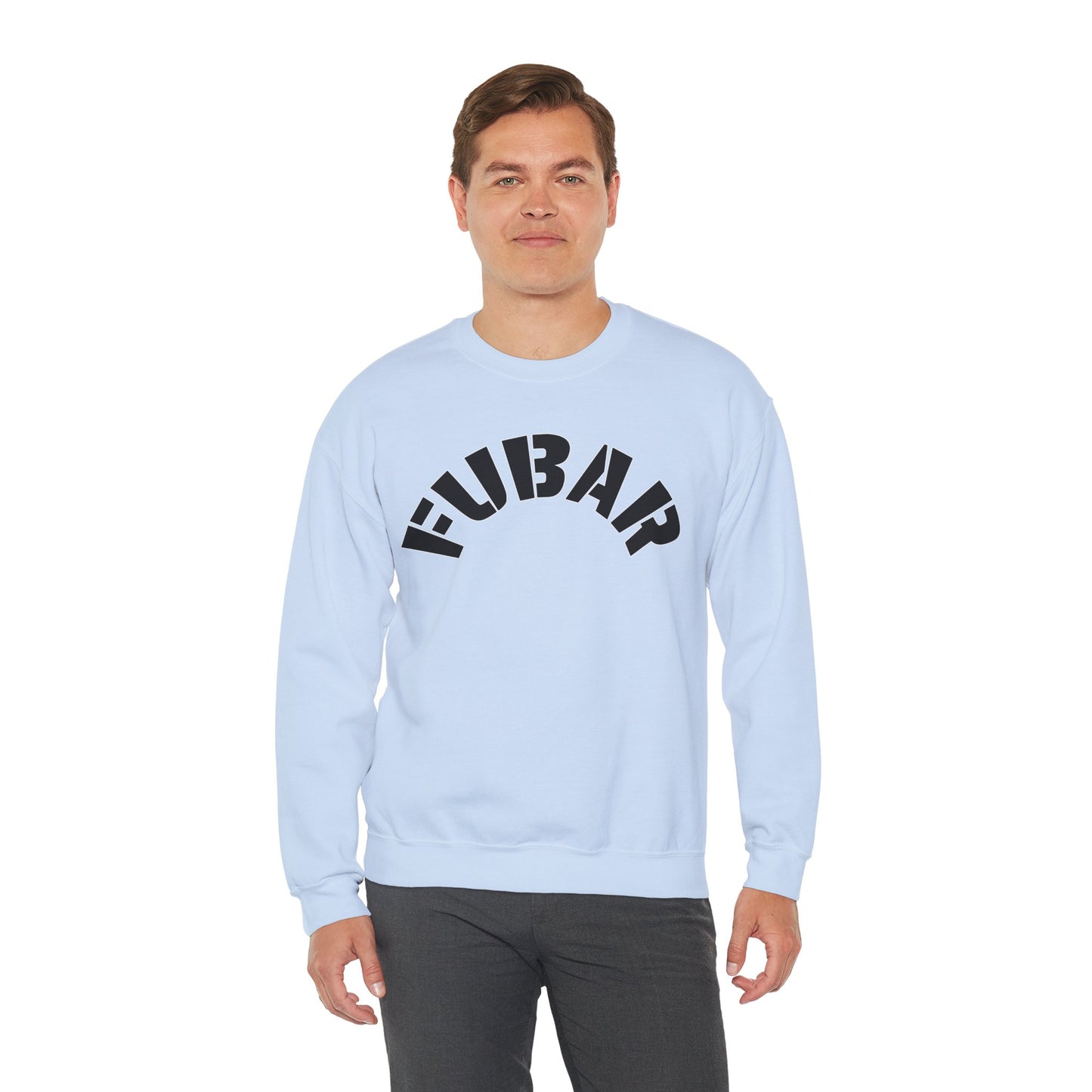 FUBAR — Black Text — Unisex, Heavy Relaxed Fit Sweatshirt