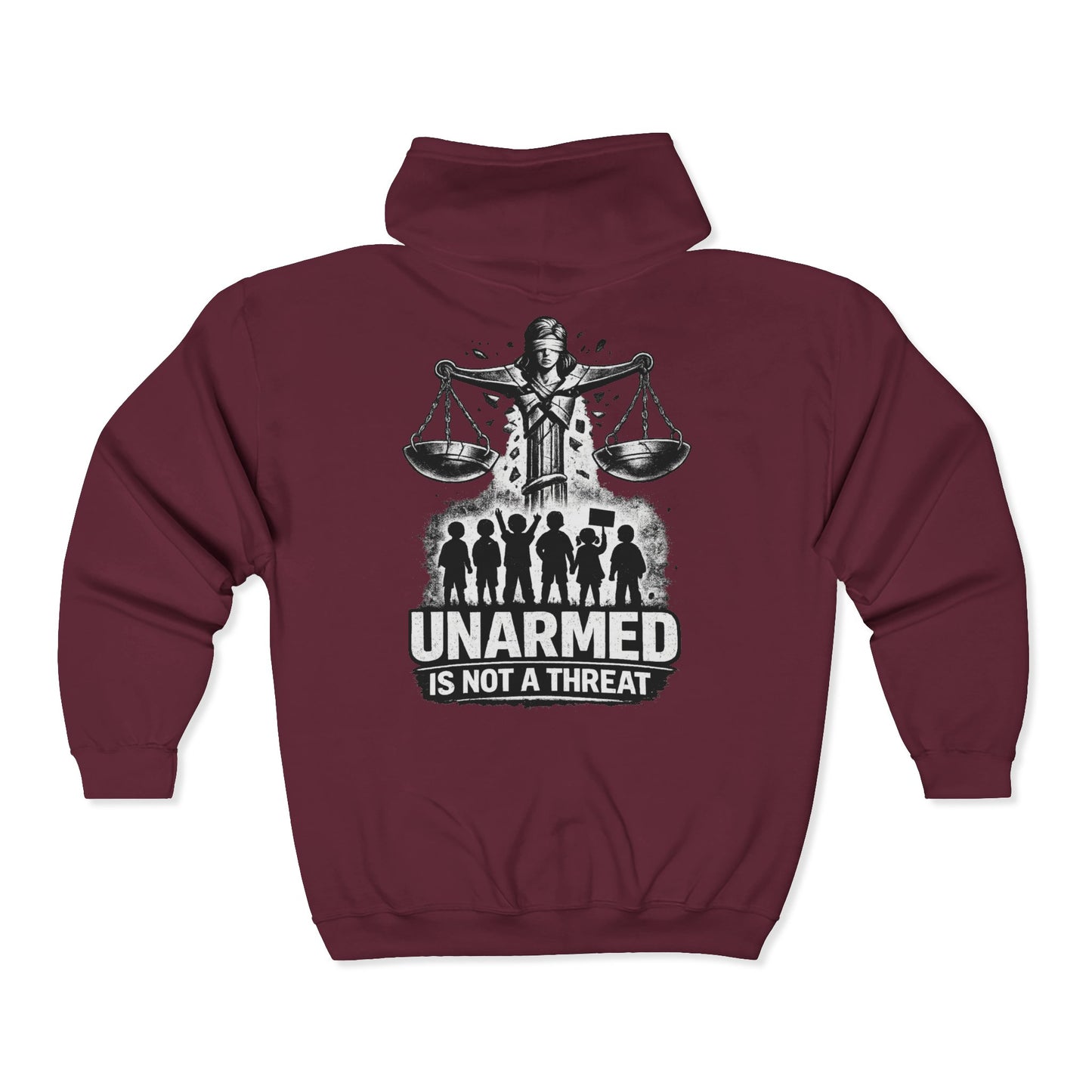 SHATTERED SCALES — Full-Zip Hoodie — White Graphic — Unisex, Heavy Classic Fit