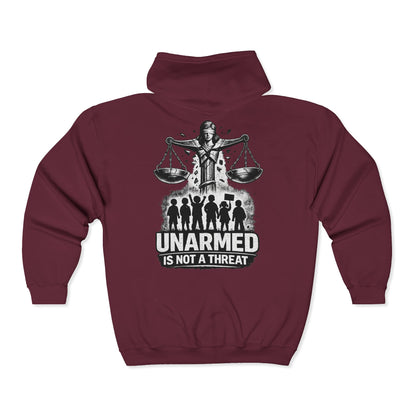 SHATTERED SCALES — Full-Zip Hoodie — White Graphic — Unisex, Heavy Classic Fit