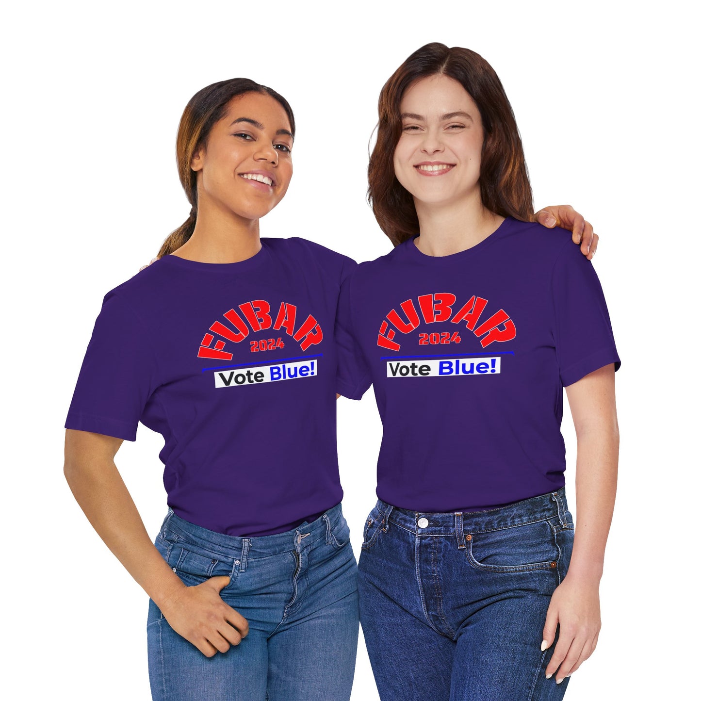 "Fubar 2024 - Vote Blue" - Unisex Retail Fit - Red Text on Dark Colors