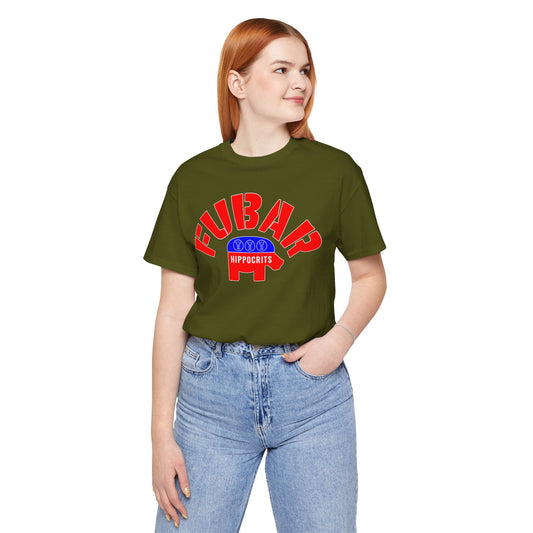 FUBAR - Hippo — T-Shirt —- Unisex Retail Fit — Red Text