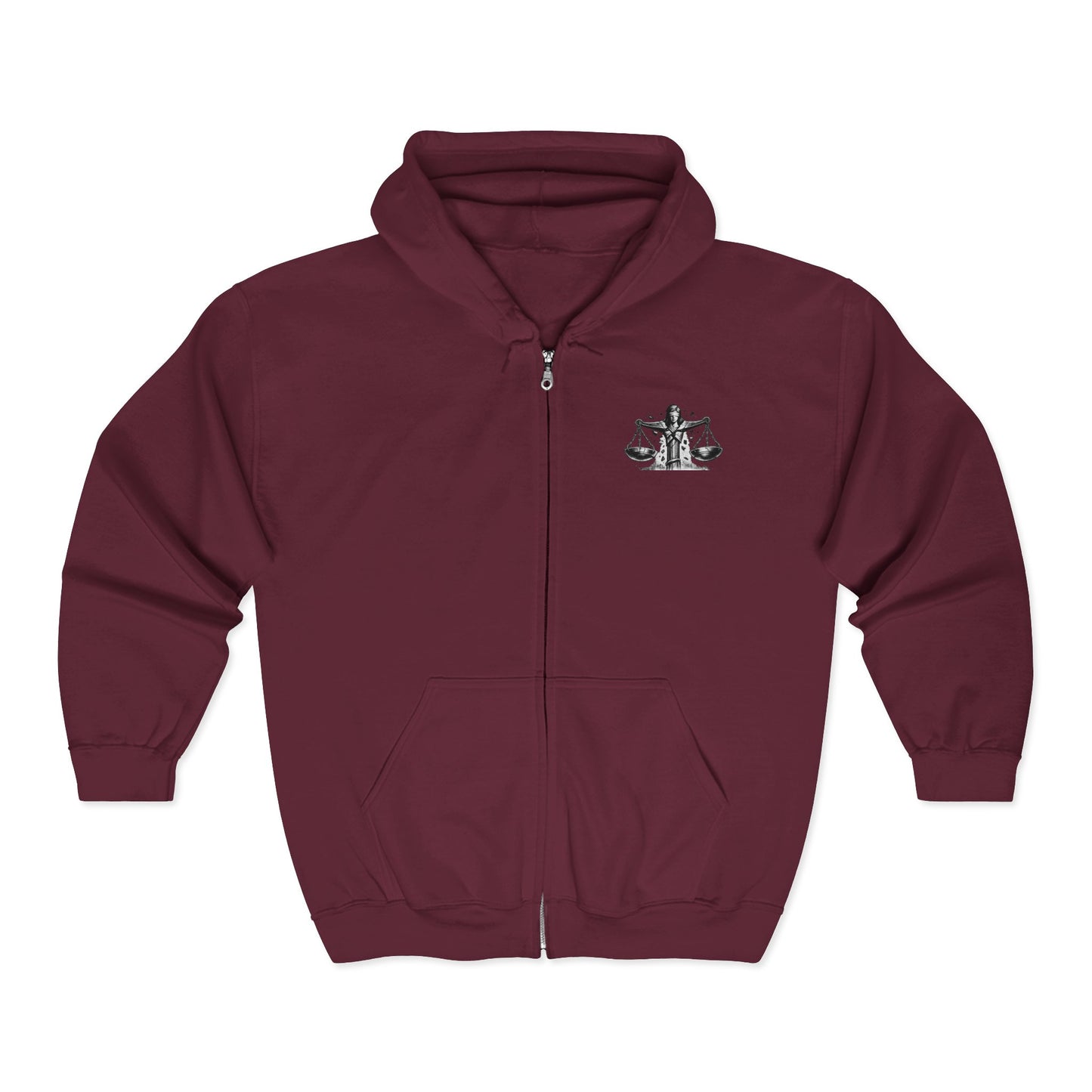 SHATTERED SCALES — Full-Zip Hoodie — White Graphic — Unisex, Heavy Classic Fit