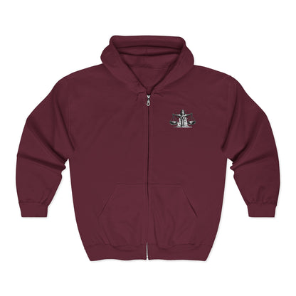 SHATTERED SCALES — Full-Zip Hoodie — White Graphic — Unisex, Heavy Classic Fit