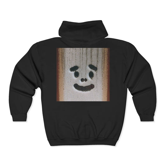 SAD SMILEY ICE FACE  — Full-Zip Hoodie — Unisex, Heavy Classic Fit
